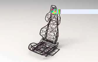 Ultraleichte Sitzstruktur, hergestellt mit der Radikalinnovation xFK in 3D / Bild: Automotive Management Consulting