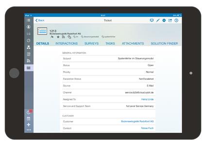 SAP Cloud for Service Ticket iPad