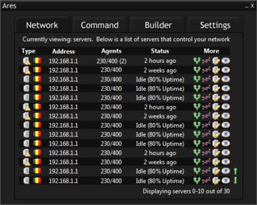 Interface des neuen Trojaner Ares