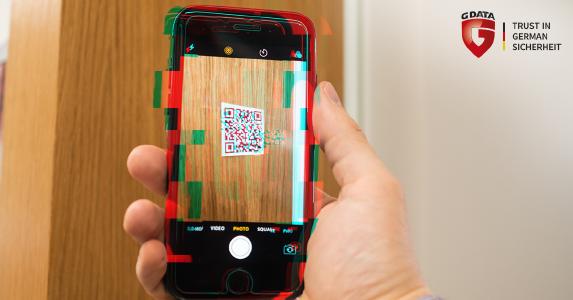 G DATA Mobile Internet Security iOS mit integriertem QR Code Scanner schützt vor gefährlichen Downloads.