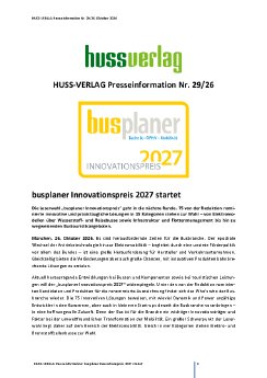 Presseinformation_29_HUSS_VERLAG_busplaner Innovationspreis 2027 startet