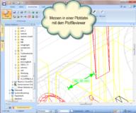 RxView zeigt das Messen in einer Plotdatei, auch bei PDF möglich, mit einem PlotfileViewer