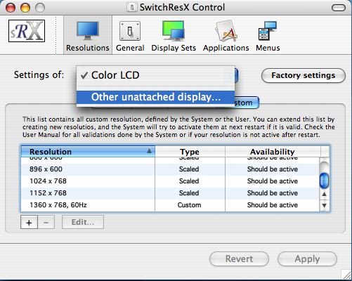 SwitchResX - Screenshot Custom-Auflösung für nicht angeschlossenen Monitor.jpg