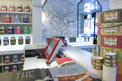Odyssé Terminal in the KUSMI TEA store on the rue des Rosiers, Paris (photo: AURES Technologies 2010)