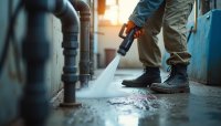 Fachgerechte Rohrreinigung durch einen Profi im Einsatz