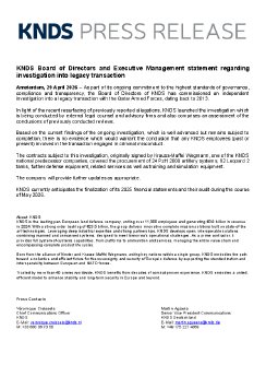 2026-04-29  EN - Press Release - KNDS statement regarding Investigation into Legacy Transaction.pdf