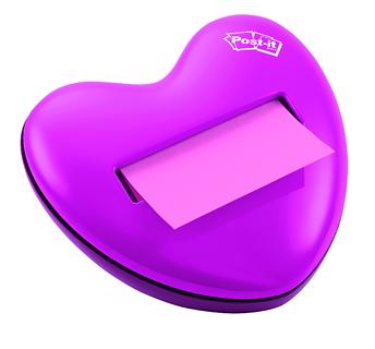 Herzförmiger Post-it Z-Notes Spender hilft der Liebe auf die Sprünge