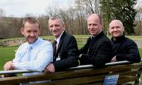 Managing directors from left to right: Achim Angel (KiM), Axel Biewer (Plan Software), Herby Tessadri (crossbase) and Gabriel Guigue (TraceParts). Photo: Gog Concept
