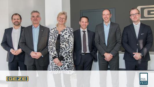 At the GEZE headquarter in Leonberg, Germany, representatives of Priva B.V. and GEZE GmbH signed the letter of intent (Picture: GEZE GmbH)