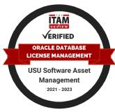 USU Certified for Oracle Database License Management by ITAM Review