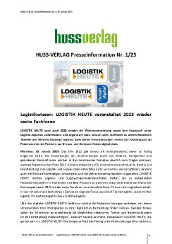 Presseinformation_1_HUSS_VERLAG_Logistikwissen_LOGISTIK HEUTE veranstaltet 2023 wieder sechs Fac.pdf