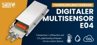 SIKA’s digital multisensor E04 measures temperature, humidity and carbon dioxide (CO₂) – used in modern rail vehicle projects, including in collaboration with Siemens Mobility.