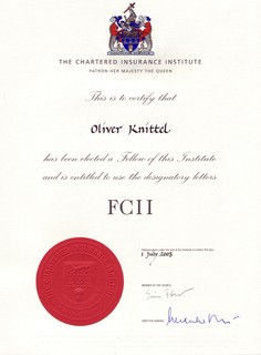 Ernennungsurkunde von Oliver Knittel zum FCII