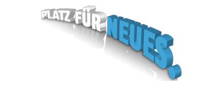 Das neue Motto: "Platz für Neues" mit blauzwei