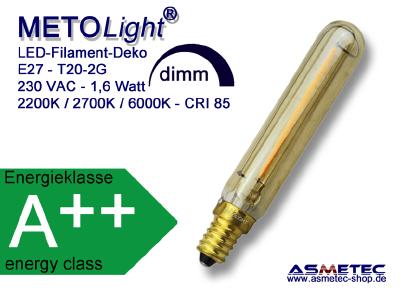 METOLIGHT LED-Bent-Filamentlampe für Deko