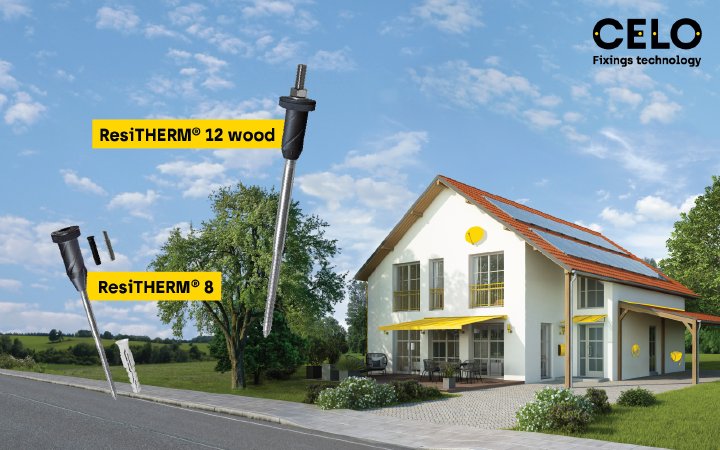 CELO erweitert die Abstandsmontagefamilie mit ResiTHERM® 8 & ResiTHERM® 12 wood
