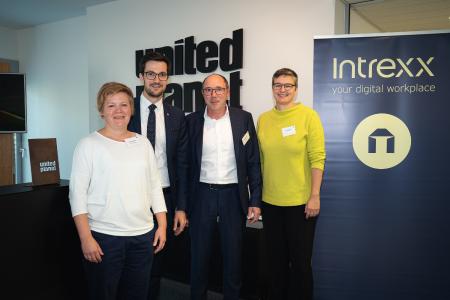 Katrin Beuthner, Martin Horn, Manfred Stetz und Hanna Böhme bei „WRF trifft… United Planet“; © Patrick Au, United Planet GmbH 2019, Abdruck honorarfrei