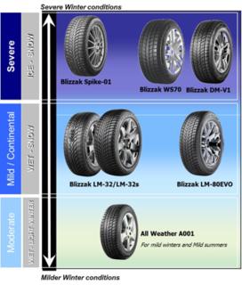 Bridgestone hat für alle Winterbedingungen einen Reifen