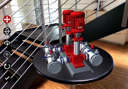 i4 AUGMENTED REVIEW ermöglicht das Einblenden von 3D-Modellen in die reale Umgebung