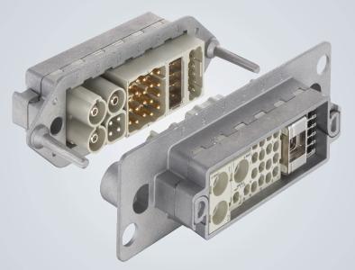 Han-Modular® Andockrahmen Metall: Die langen voreilenden Führungsstifte bringen beide Seiten der Schnittstelle sicher zueinander.
