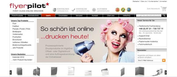 Screenshot Flyerpilot.de