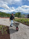 Auf der Dachterrasse des Logistik- und IT-Centers Vorarlberg von Gebrüder Weiss gestalten Schülerinnen und Schüler der HTL Dornbirn gemeinsam mit ihren Projektpartnern einen außergewöhnlichen Lernort für Nachhaltigkeit, Produktentwicklung und Unternehmertum. Rund 50 Hochbeete und drei Bienenvölker machen die Fläche zu einem lebendigen Beispiel dafür, wie Theorie und Praxis erfolgreich zusammenwachsen.