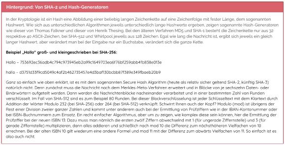 Hash-Zeichenketten kurz erklärt (Bild: Proservia)