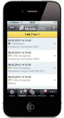 cobra_Mobile_CRM_iPhone_Kontakthistorie.png