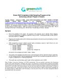 [PDF] Press Release: Green Shift Completes Initial Sampling Program at the Armstrong Lithium Project in Ontario