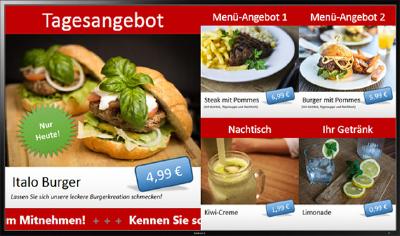 Digital Signage: Eine digitales Menu-Board mit FrontFace