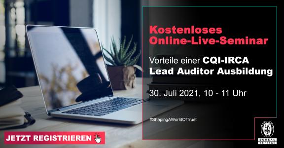 In unserem kostenlosen Online-Seminar am 30.07.2021 von 10-11 Uhr zeigt Ihnen Ulrich Gabriel, seit mehr als 25 Jahren leitender CQI-IRCA Trainer, Auditor und Fachmann für die Einführung von integrierten Managementsystemen, wertvolle Wege für Ihre Karriereplanung auf.