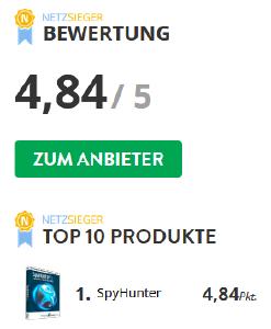 Netzsieger.de: SpyHunter Top-Produkt bei Anti-Spyware