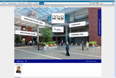 Die Lobby einer virtuellen Messe