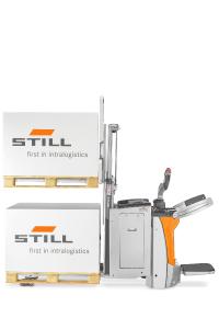 Auch schwere Lasten können mit dem EXD-SF 20 spielerisch leicht transportiert werden dank der Doppelstock-Tragfähigkeit von bis zu 2.000 kg mit und elektrischer Lenkung, Fotos: STILL GmbH