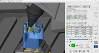Die Größe des Kopfes im Vergleich zum Werkstück macht deutlich, wie wichtig die Simulation zur Kollisionsvermeidung ist.