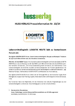 Presseinformation_13_HUSS_VERLAG_Lebensmittellogistik_LOGISTIK HEUTE lädt zu kostenlosem Forum e.pdf