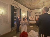 Festrede von Vorstandsvorsitzendem Stefan Aumüller, Aumüller Druck, und Dr. Eduard Neufeld, geschäftsführendem Institutsleiter