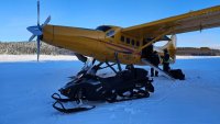 Abbildung 3: Erste Landung von Simeon Alexander und Air Tunilik auf dem See beim Double-Mer-Camp in Labrador