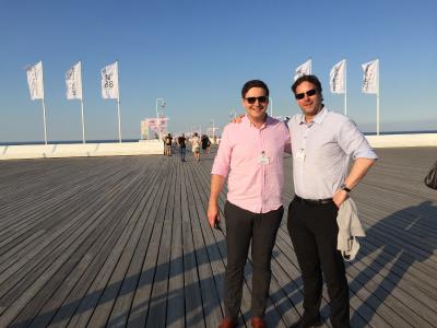 Dominik Sievert von inveox und Dr. Rene Fassbender von OmegaLambdaTec auf der Delegationsreise nach Polen