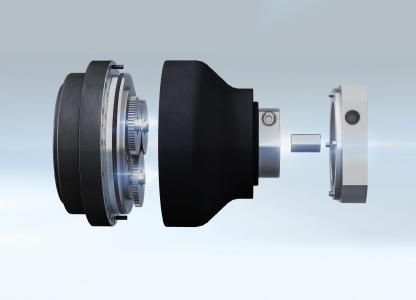 Ein flexibles System mit modularen Hülsen und Flanschen garantiert die unkomplizierte Adaption aller gängigen Servomotoren
Bild: Nabtesco Precision Europe GmbH