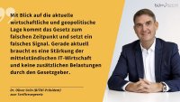BITMi-Präsident Dr. Oliver Grün kritisiert das Tariftreuegesetz