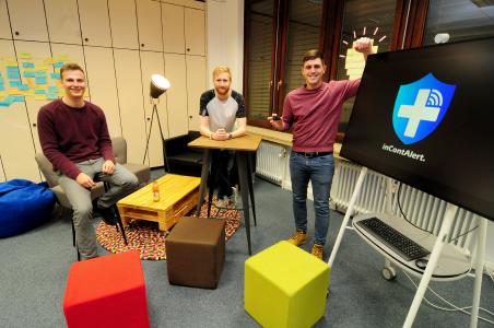 Platz 1 in Phase 2 des Businessplan Wettbewerb Nordbayern - inContAlert aus Bayreuth