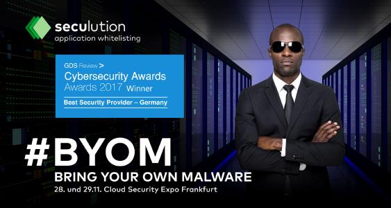 SecuLution ausgezeichnet als bester Security Provider | AKTION: Bring your own Malware – Cloud Security Expo, Frankfurt