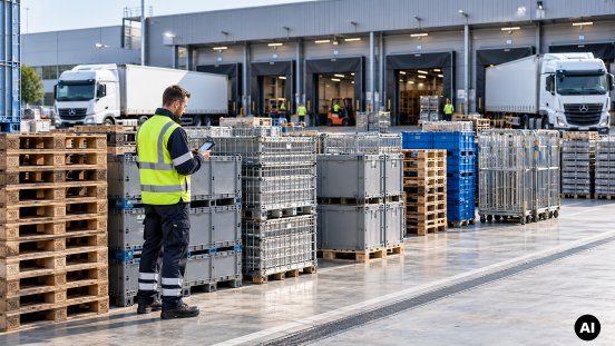 Moderner Logistik-Ladehof mit Lagerarbeiter.png
