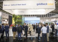 Fotobeschreibung: Der Stand von GOLDBECK SOLAR auf der Intersolar 2022 war gut besucht (Foto: GOLDBECK SOLAR)