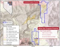 Abbildung 1: Wolframprojekt White Star, Geologie und Nähe zum Konzessionsgebiet Rowland