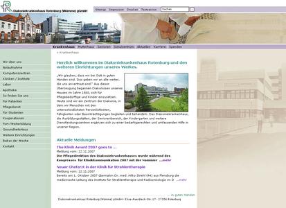 KlinikAward 2007: Weblication CMS-Website www.diako-online.de mit 2. Platz