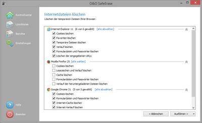 Auswahl der Browser-Dateien