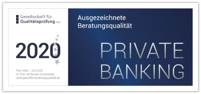 Siegel "Ausgezeichnete Beratungsqualität" im Private Banking