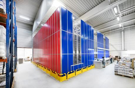 Beim ersten Dematic-Kundentag für kleine und mittlere Unternehmen (KMU) stand das kompakte Stückgut-Kommissionierungssystem AutoStore® im Fokus des Interesses. (Foto: Dematic)